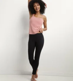 Legging femme opaque en coton stretch Noir Body Touch Easy