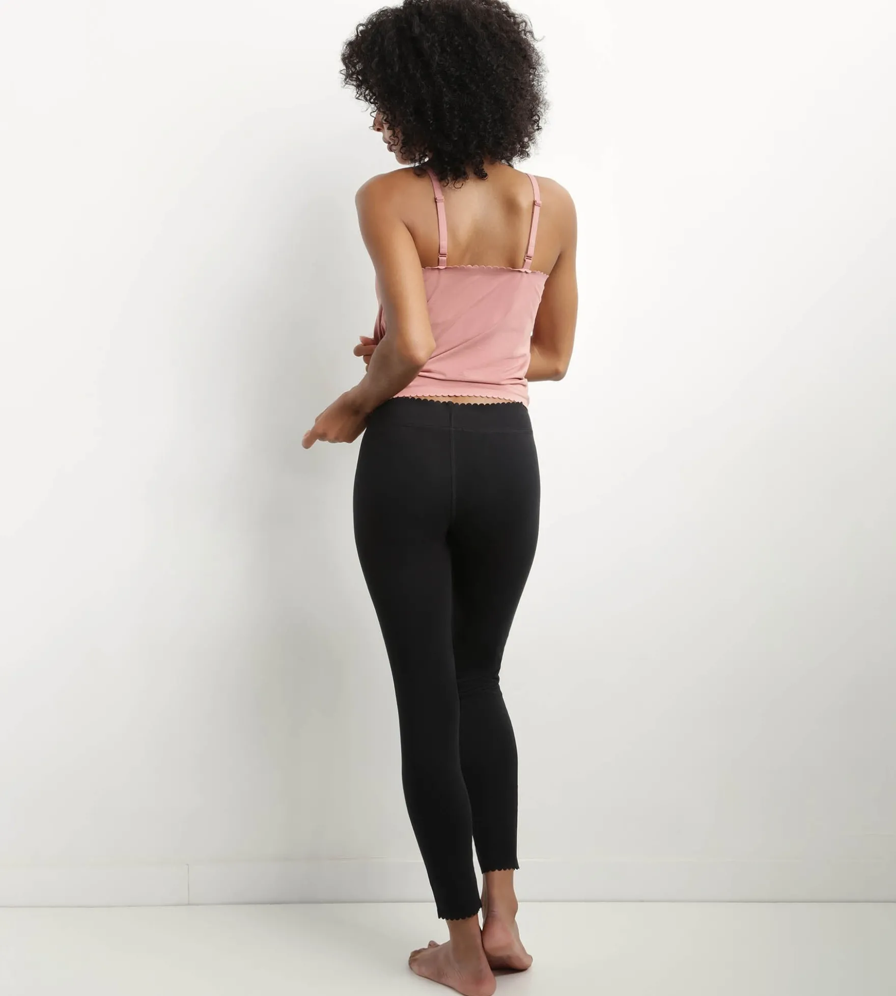 Legging femme opaque en coton stretch Noir Body Touch Easy