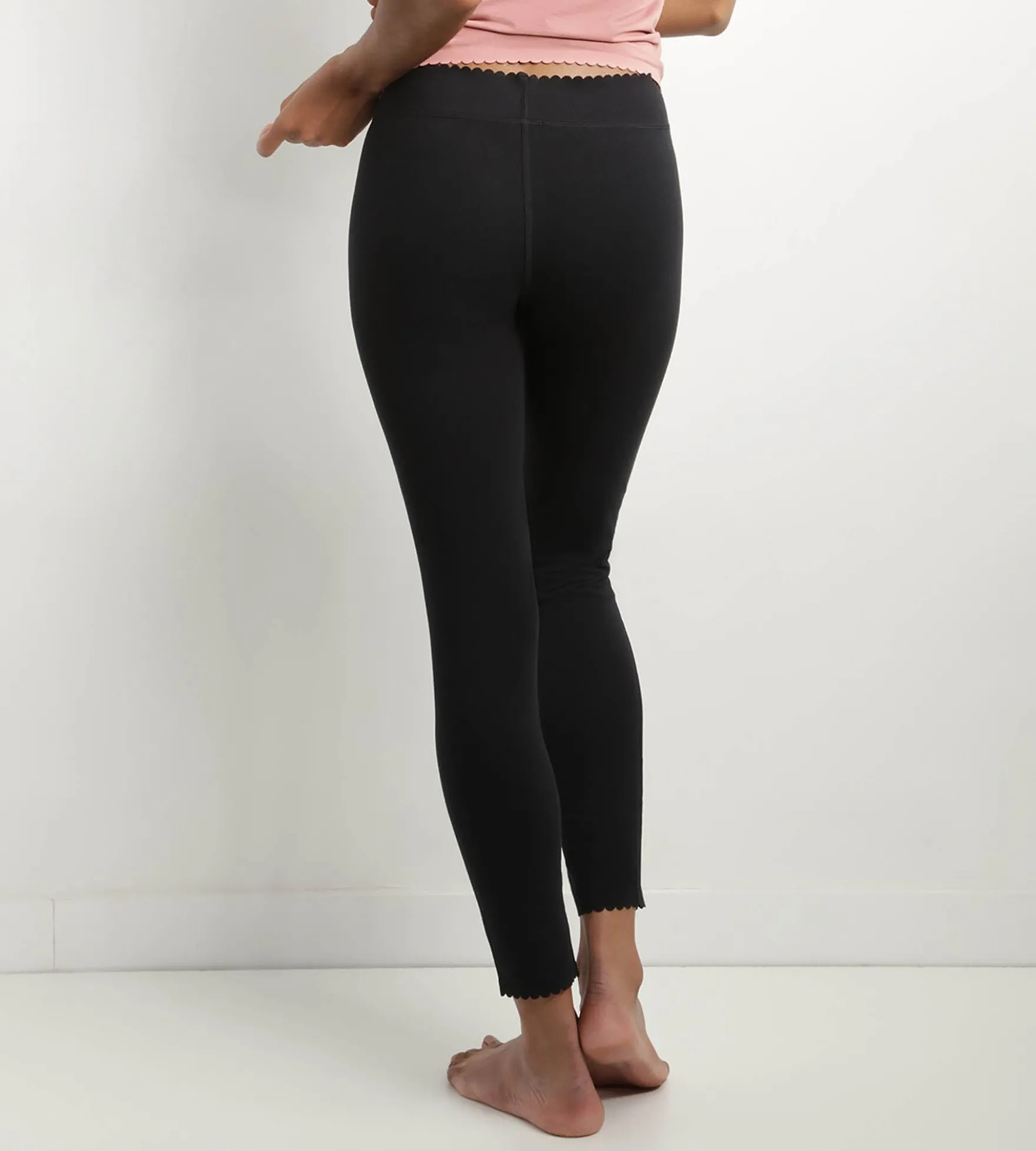 Legging femme opaque en coton stretch Noir Body Touch Easy