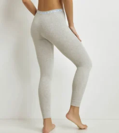 Legging femme tissu côtelé Gris Chiné Dim Icons