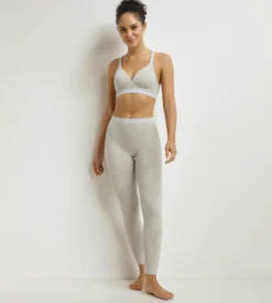 Legging femme tissu côtelé Gris Chiné Dim Icons