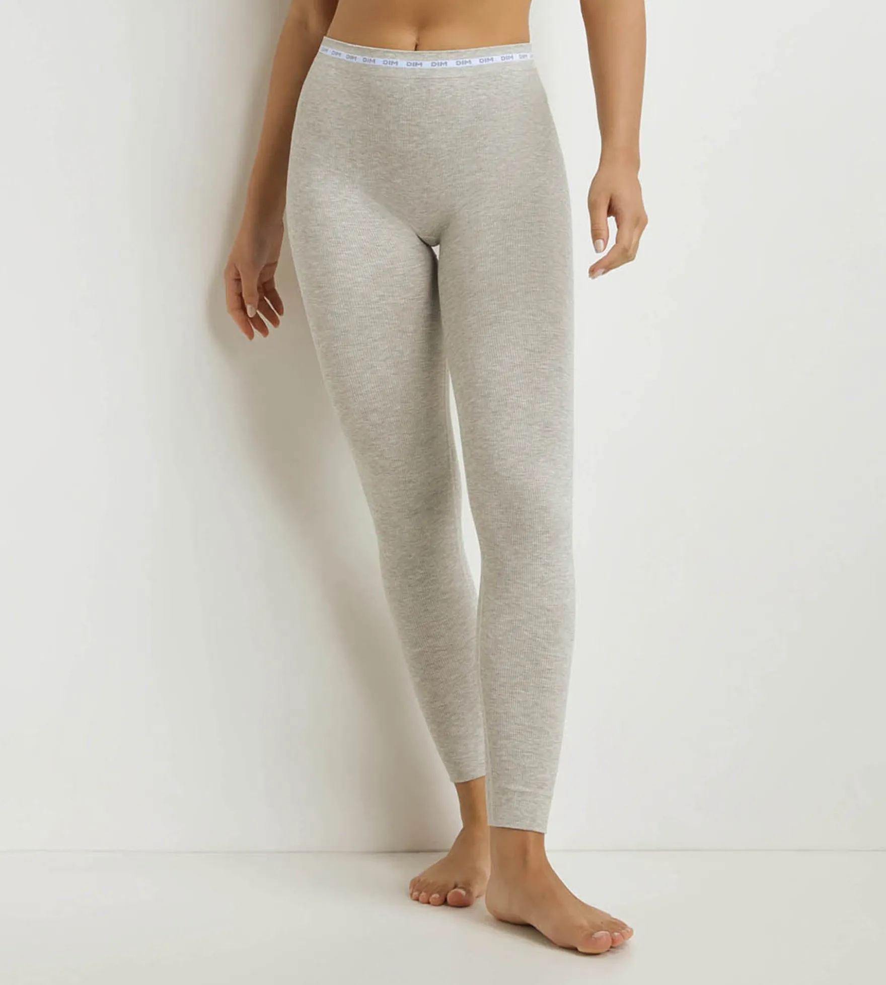 Legging femme tissu côtelé Gris Chiné Dim Icons