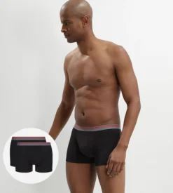 Lot de 2 boxers coton stretch Noir pour homme Daily Colors