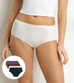 Lot de 5 boxers femme coton stretch Rouge Noir Les Pockets Ecodim