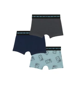 Lot de 3 boxers garçon coton stretch motif gameboy Bleu EcoDim Mode