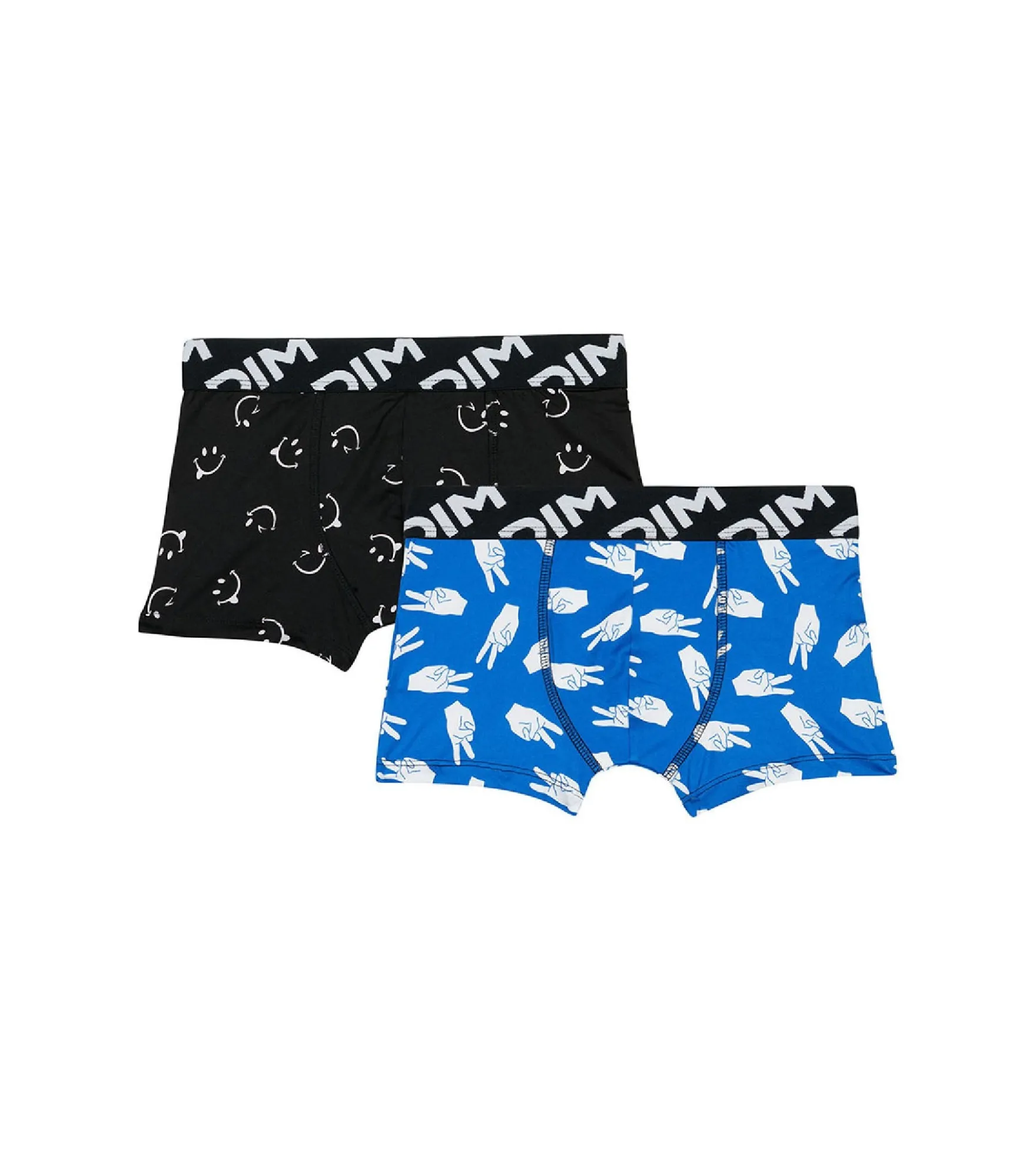 Lot de 2 boxers garçons en microfibre recyclée motif peace Dim Micro