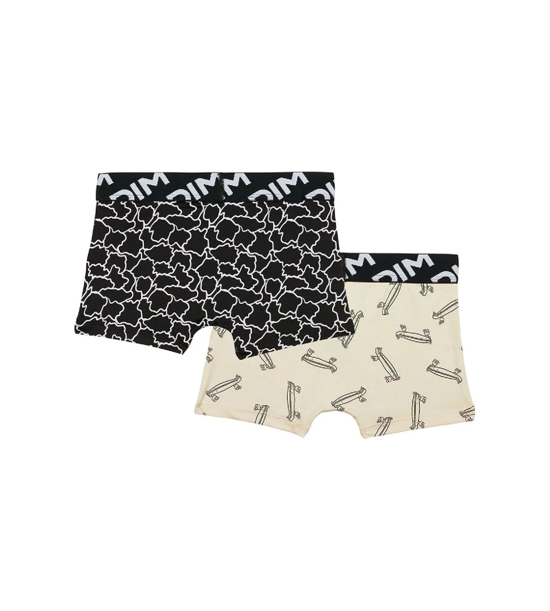 Lot de 2 boxers garçons en microfibre recyclée motif skate Dim Micro