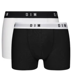 Lot de 2 boxers homme coton stretch ceinture rétro Noir Dim Originals