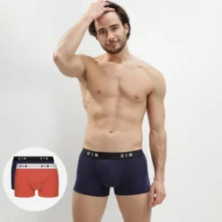 Lot de 2 boxers homme coton stretch Roux Bleu Denim Dim Originals