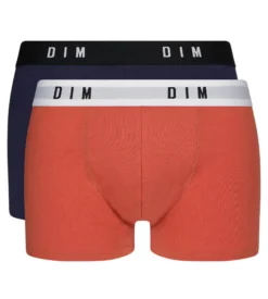 Lot de 2 boxers homme coton stretch Roux Bleu Denim Dim Originals
