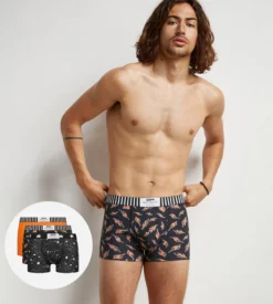 Lot de 3 boxers homme coton stretch motifs marbre et flammes Dim Vibes