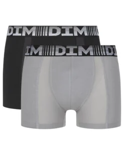 Lot de 2 boxers homme respirants Noir Gris Perle 3D Flex Air