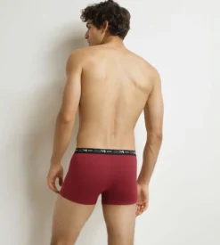 Lot de 3 boxers homme Vert Beige Rouge Coton Stretch
