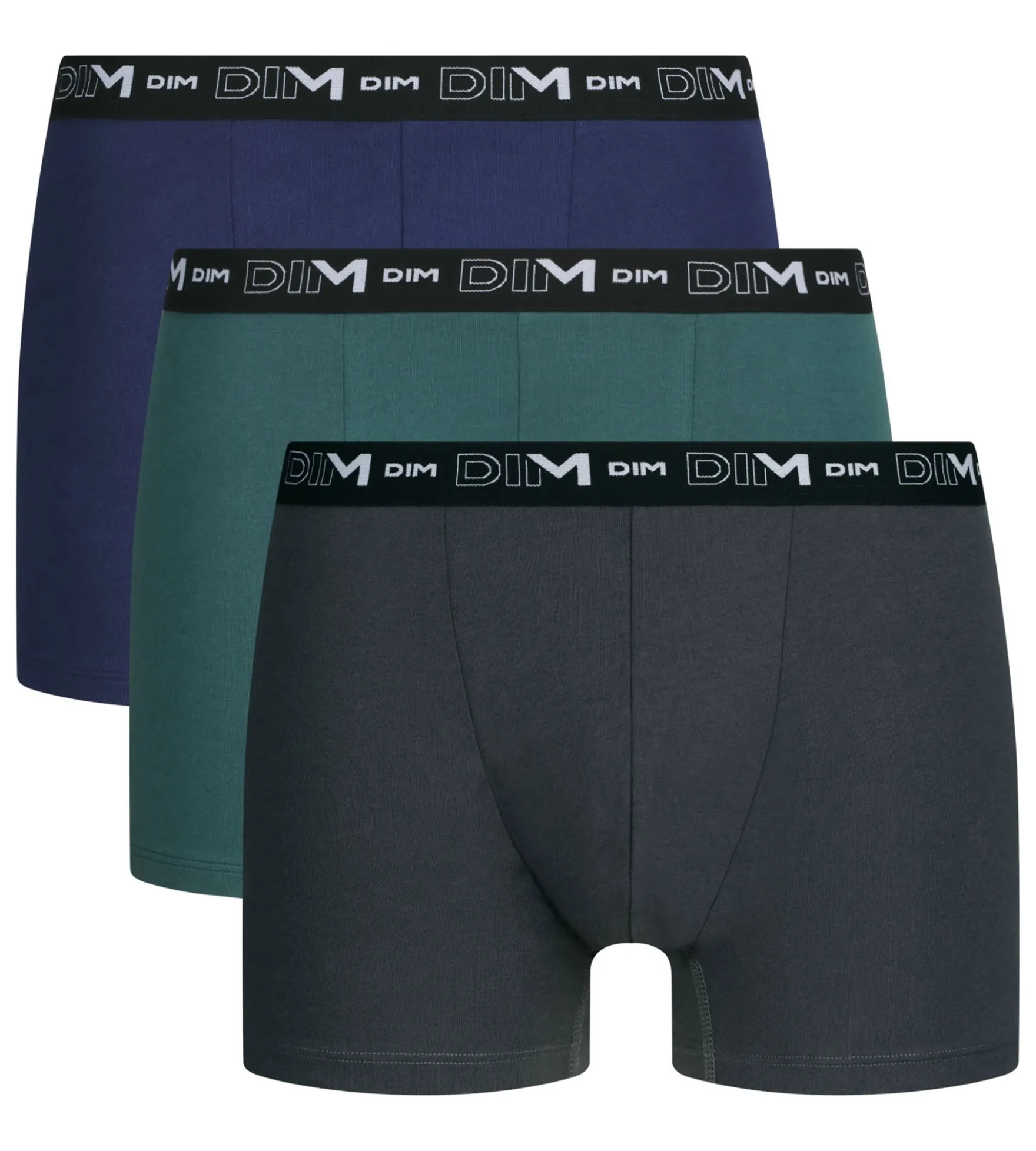 Lot de 3 boxers homme Vert Chic Dim Coton Stretch