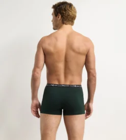 Lot de 3 boxers homme vert foncé, caramel, figue Coton Stretch
