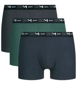 Lot de 3 boxers homme Vert Nébuleuse Dim Coton Stretch