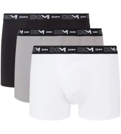 Lot de 3 boxers noir, gris et blanc Homme en coton stretch