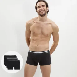 Lot de 4 boxers noirs ECODIM Coton