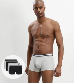 Lot de 4 boxers noirs et gris ECODIM Coton