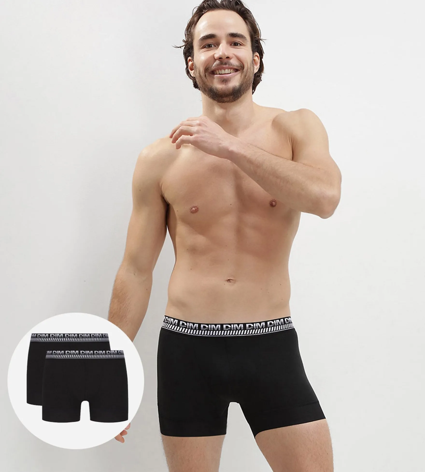 Lot de 2 boxers noirs pour homme 3D Stay and Fit