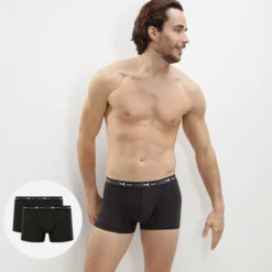 Lot de 2 boxers noirs pour homme Coton Stretch