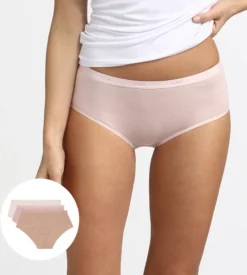 Lot de 3 Boxers peau/rose/nacre Les Pockets Coton
