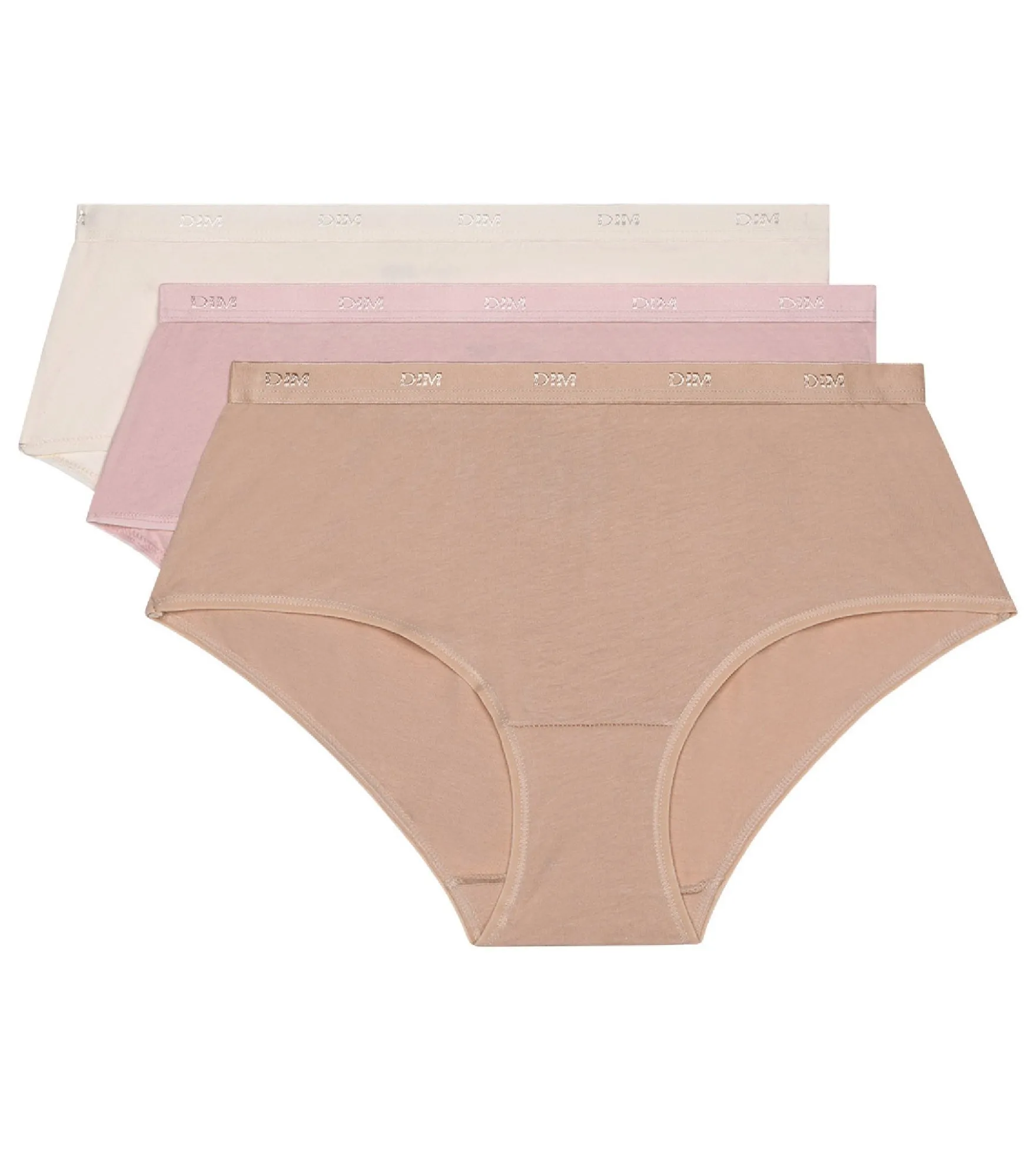 Lot de 3 Boxers peau/rose/nacre Les Pockets Coton