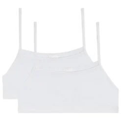 Lot de 2 brassières fille coton naturel sans armatures Blanc Basic Bio