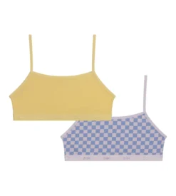 Lot de 2 brassières fille coton stretch Lila motif damier Les Pockets