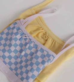 Lot de 2 brassières fille coton stretch Lila motif damier Les Pockets