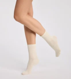 Lot de 2 chaussettes femme taupe, beige Modal