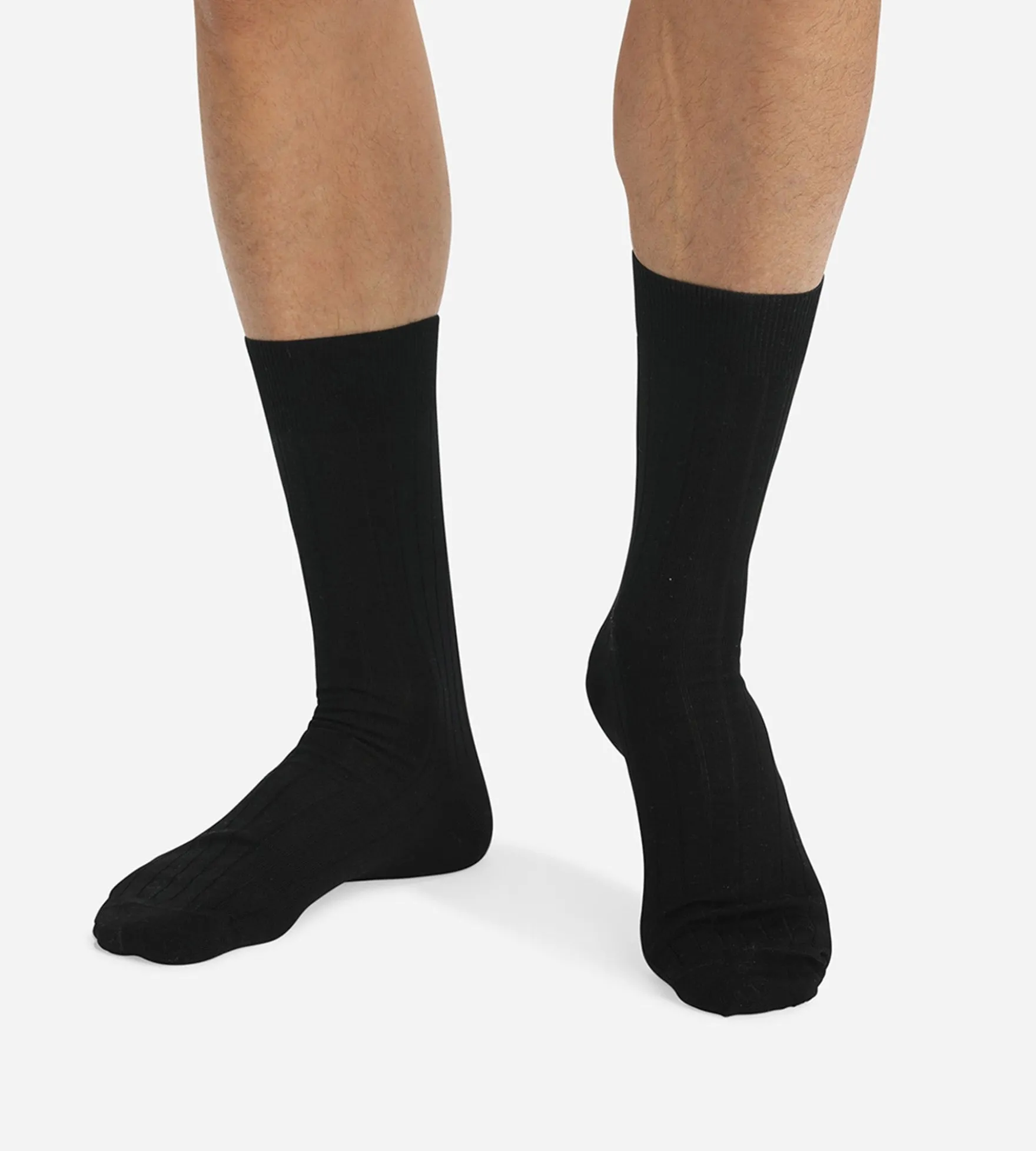 Lot de 2 chaussettes noires en fil d'Ecosse Homme