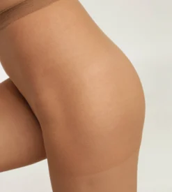 Lot de 3 collants femme en voile transparent Beige Dim Trio Rouge