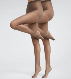 Lot de 2 collants transparents en Lycra renforcé Gris Ultra Resist