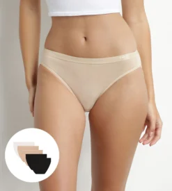 Lot de 5 culottes coton stretch Noir Nude Blanc Les Pockets Ecodim
