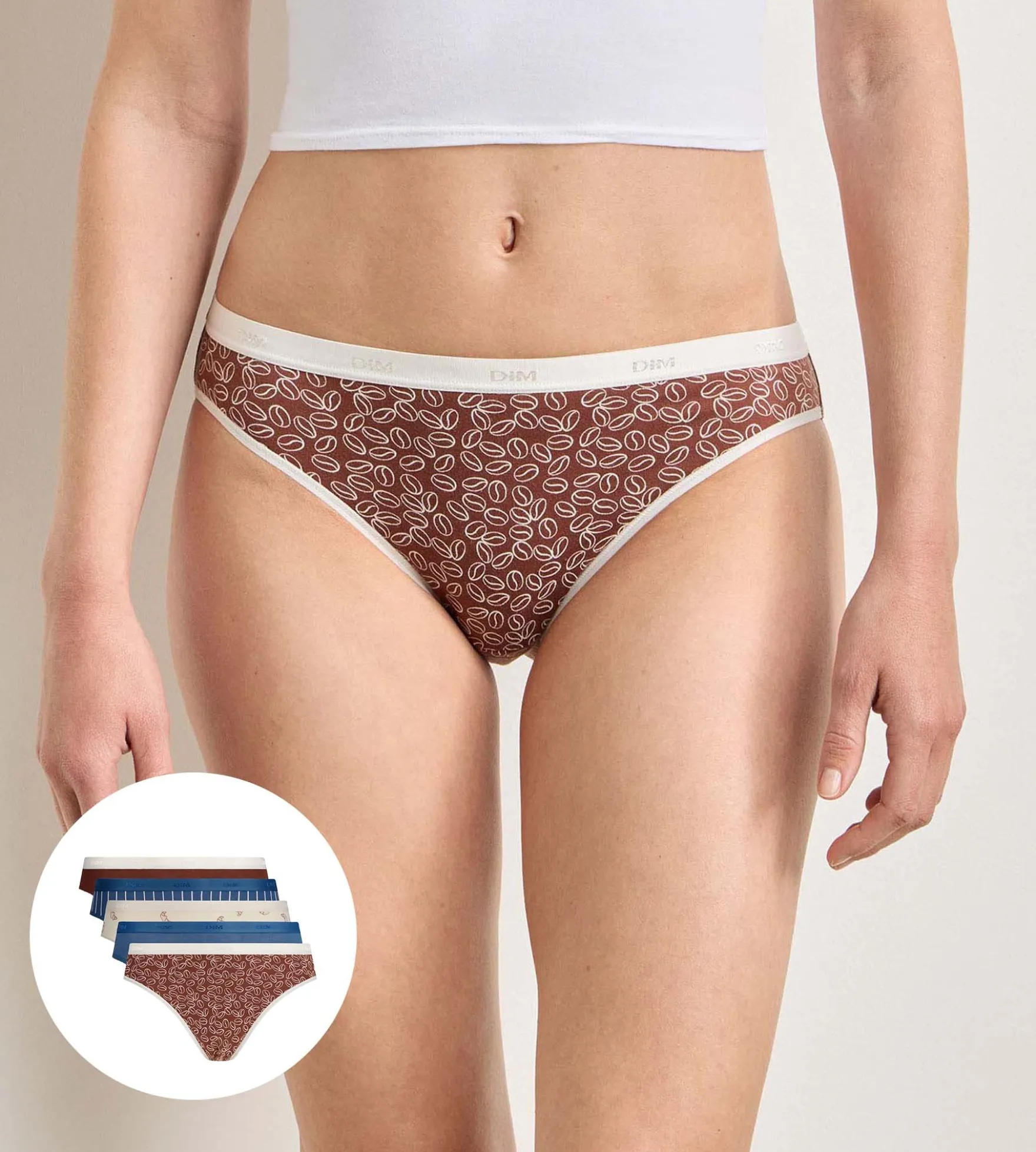 Lot de 5 culottes délice café Les Pockets Coton