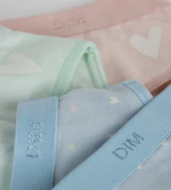 Lot de 3 culottes fille coton stretch Pastel et cœur Les Pockets