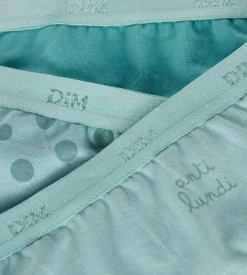Lot de 3 culottes fille en coton stretch Vert d’Eau à pois Les Pockets