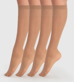 Lot de 4 mi-bas daim EcoDIM semi-opaques 28D