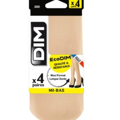 Lot de 4 mi-bas daim EcoDIM semi-opaques 28D