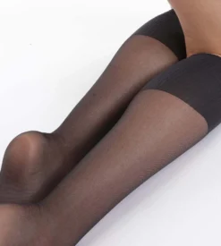 Lot de 2 mi-bas noirs AbsoluFlex transparents 20D