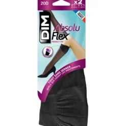 Lot de 2 mi-bas noirs AbsoluFlex transparents 20D
