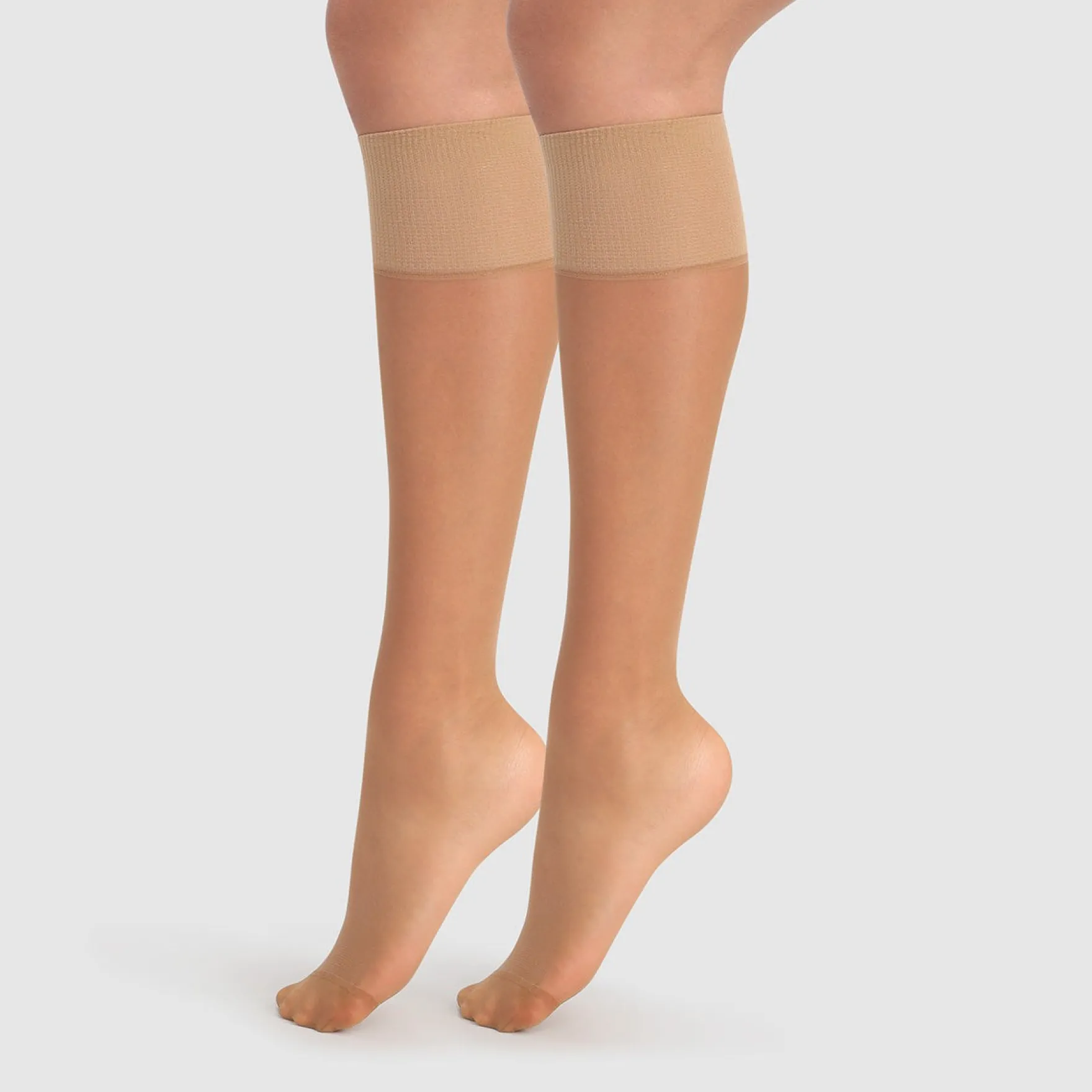 Lot de 2 mi-bas transparents cannelle Resist