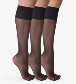 Lot de 3 mi-bas transparents noirs Beauty Resist 20D