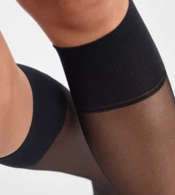 Lot de 2 mi-bas transparents noirs Resist