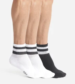 Lot de 3 paires de chaussettes basses homme Blanc Noir EcoDim
