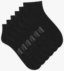 Lot de 3 paires de chaussettes courtes homme Noir Dim Coton