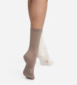 Lot de 2 paires de chaussettes en coton Taupe Ivoire Dim Modal