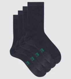 Lot de 2 paires de chaussettes femme en coton bio Bleu Marine Dim Good
