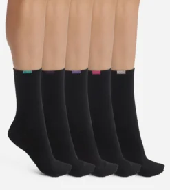 Lot de 5 paires de chaussettes femme en coton Noir EcoDim